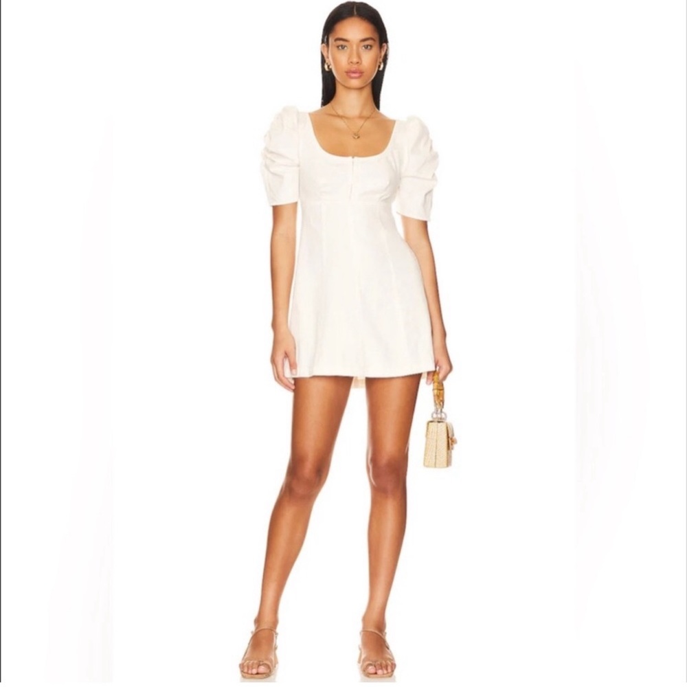 Free People Cheyenne Denim Mini Dress NWT SZ Medium MSRP $138
